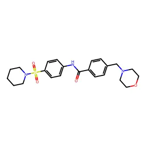 4-(morpholin-4-ylmethyl)-N-[4-(piperidin-1-ylsulfonyl)phenyl]benzamide structure