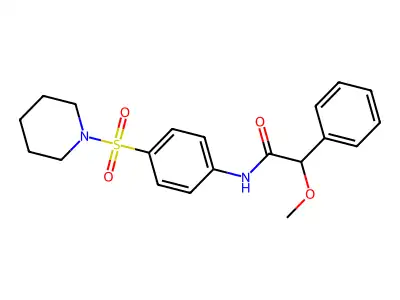 2-methoxy-2-phenyl-N-(4-piperidin-1-ylsulfonylphenyl)acetamide structure