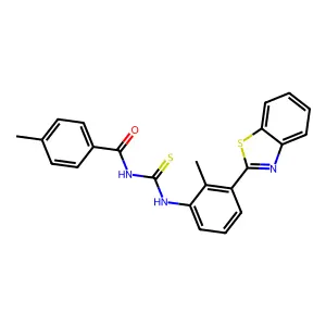 N-[[3-(1,3-benzothiazol-2-yl)-2-methylphenyl]carbamothioyl]-4-methylbenzamide structure