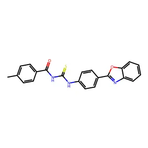 N-[[4-(1,3-benzoxazol-2-yl)phenyl]carbamothioyl]-4-methylbenzamide structure