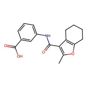 3-[(2-Methyl-4,5,6,7-tetrahydro-benzofuran-3-carbonyl)-amino]-benzoic acid structure