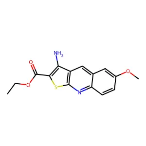 Ethyl 3-amino-6-methoxythieno[2,3-b]quinoline-2-carboxylate structure