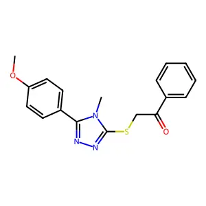 2-[[5-(4-Methoxyphenyl)-4-methyl-1,2,4-triazol-3-yl]sulfanyl]-1-phenylethanone structure