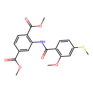 Dimethyl 2-{[2-methoxy-4-(methylsulfanyl)benzoyl]amino}terephthalate structure