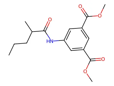 Dimethyl 5-[(2-methylpentanoyl)amino]isophthalate structure