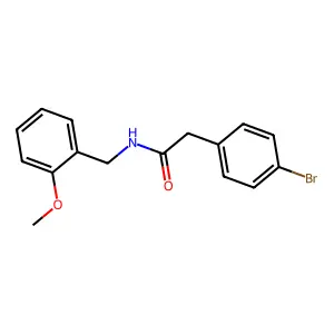 2-(4-bromophenyl)-N-[(2-methoxyphenyl)methyl]acetamide structure