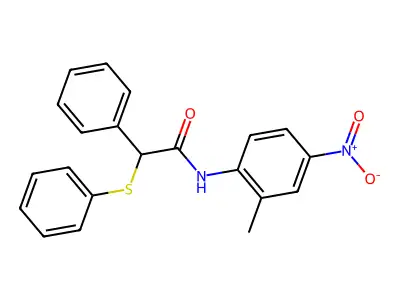 N-(2-methyl-4-nitrophenyl)-2-phenyl-2-(phenylsulfanyl)acetamide structure