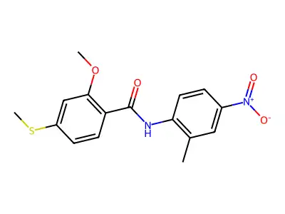 2-methoxy-N-(2-methyl-4-nitrophenyl)-4-(methylsulfanyl)benzamide structure