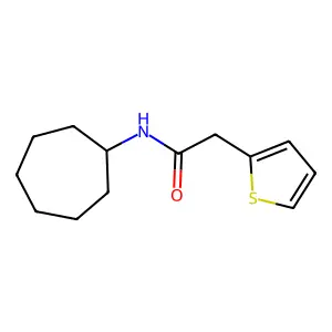 N-cycloheptyl-2-(2-thienyl)acetamide structure