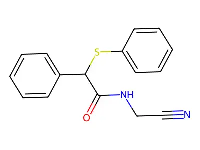 N-(cyanomethyl)-2-phenyl-2-(phenylsulfanyl)acetamide structure