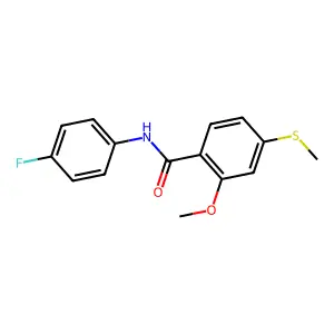 N-(4-fluorophenyl)-2-methoxy-4-(methylsulfanyl)benzamide structure