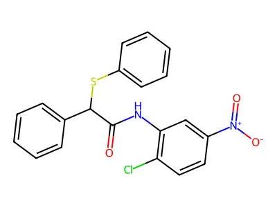 N-(2-chloro-5-nitrophenyl)-2-phenyl-2-(phenylsulfanyl)acetamide structure