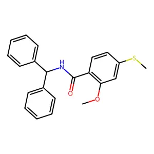 N-benzhydryl-2-methoxy-4-methylsulfanylbenzamide structure