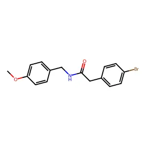 2-(4-bromophenyl)-N-[(4-methoxyphenyl)methyl]acetamide structure