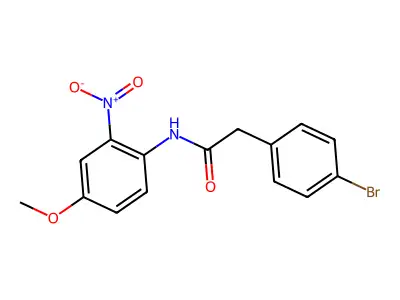 2-(4-bromophenyl)-N-(4-methoxy-2-nitrophenyl)acetamide structure