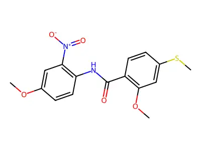 2-methoxy-N-(4-methoxy-2-nitrophenyl)-4-methylsulfanylbenzamide structure