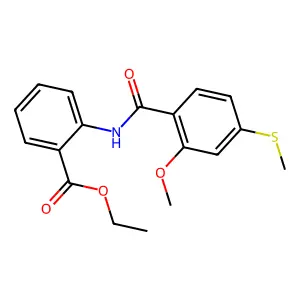 Ethyl 2-[(2-methoxy-4-methylsulfanylbenzoyl)amino]benzoate structure
