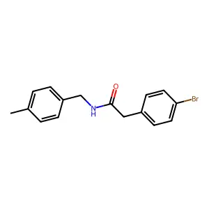 2-(4-bromophenyl)-N-[(4-methylphenyl)methyl]acetamide structure