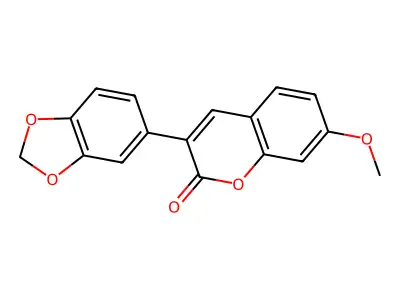 3-(1,3-Benzodioxol-5-yl)-7-methoxy-2H-1-benzopyran-2-one structure