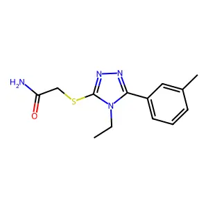 2-[[4-Ethyl-5-(3-methylphenyl)-1,2,4-triazol-3-yl]sulfanyl]acetamide structure