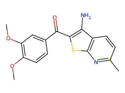 (3-Amino-6-methylthieno[2,3-b]pyridin-2-yl)(3,4-dimethoxyphenyl)methanone structure