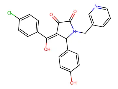 4-(4-chlorobenzoyl)-3-hydroxy-5-(4-hydroxyphenyl)-1-[(pyridin-3-yl)methyl]-2,5-dihydro-1H-pyrrol-2-one structure