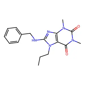8-(benzylamino)-1,3-dimethyl-7-propyl-1H-purine-2,6(3H,7H)-dione structure