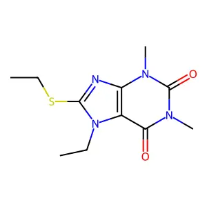 7-Ethyl-8-ethylsulfanyl-1,3-dimethylpurine-2,6-dione structure