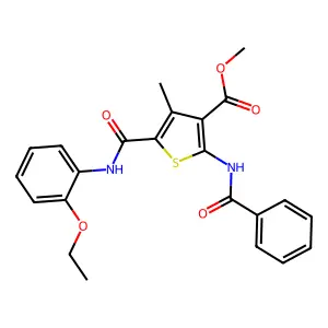 Methyl 2-benzamido-5-((2-ethoxyphenyl)carbamoyl)-4-methylthiophene-3-carboxylate structure