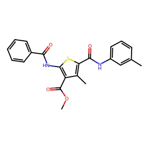 Methyl 2-benzamido-4-methyl-5-(m-tolylcarbamoyl)thiophene-3-carboxylate structure