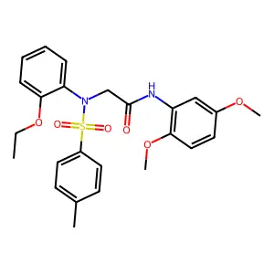 N-(2,5-dimethoxyphenyl)-2-{2-ethoxy[(4-methylphenyl)sulfonyl]anilino}acetamide structure
