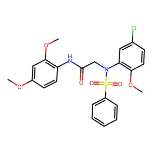 2-[N-(benzenesulfonyl)-5-chloro-2-methoxyanilino]-N-(2,4-dimethoxyphenyl)acetamide structure
