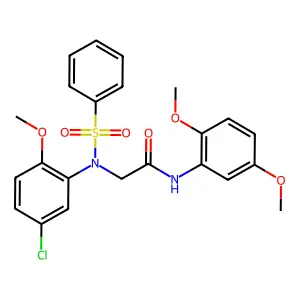 2-[N-(benzenesulfonyl)-5-chloro-2-methoxyanilino]-N-(2,5-dimethoxyphenyl)acetamide structure