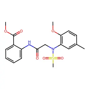 Methyl 2-({[2-methoxy-5-methyl(methylsulfonyl)anilino]acetyl}amino)benzoate structure
