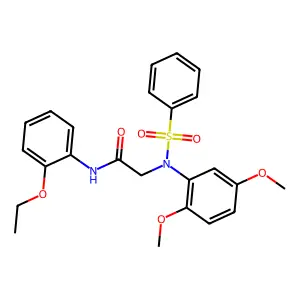 2-[N-(benzenesulfonyl)-2,5-dimethoxyanilino]-N-(2-ethoxyphenyl)acetamide structure