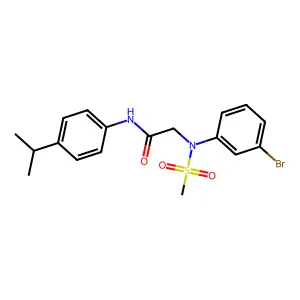 2-[3-bromo(methylsulfonyl)anilino]-N-(4-isopropylphenyl)acetamide structure