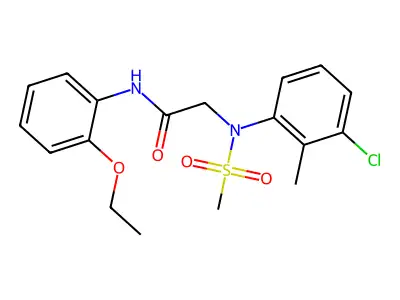 2-(3-chloro-2-methyl-N-methylsulfonylanilino)-N-(2-ethoxyphenyl)acetamide structure