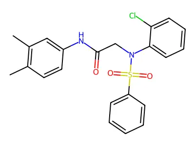 2-[N-(benzenesulfonyl)-2-chloroanilino]-N-(3,4-dimethylphenyl)acetamide structure