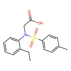 N-(2-ethylphenyl)-N-[(4-methylphenyl)sulfonyl]glycine structure