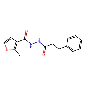 2-methyl-N'-(3-phenylpropanoyl)-3-furohydrazide structure