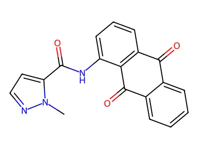 N-(9,10-dioxoanthracen-1-yl)-2-methylpyrazole-3-carboxamide structure
