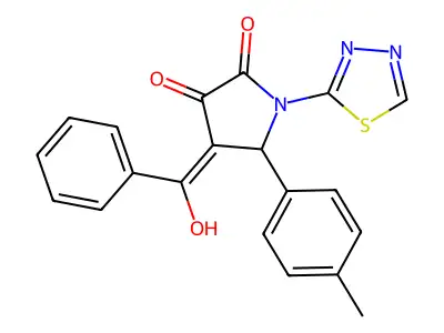4-benzoyl-3-hydroxy-1-(1,3,4-thiadiazol-2-yl)-5-(p-tolyl)-1H-pyrrol-2(5H)-one structure
