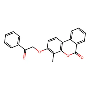4-methyl-3-(2-oxo-2-phenylethoxy)-6H-benzo[c]chromen-6-one structure