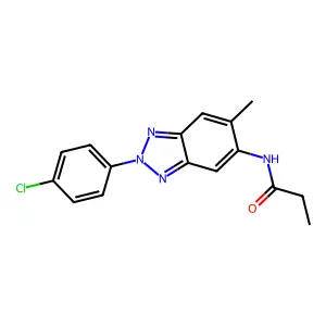N-[2-(4-chlorophenyl)-6-methylbenzotriazol-5-yl]propanamide structure