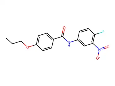 N-{4-fluoro-3-nitrophenyl}-4-propoxybenzamide structure
