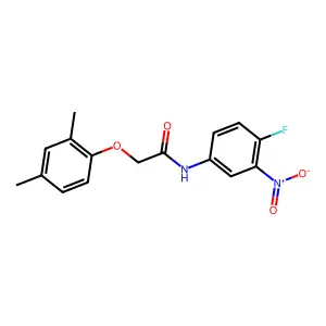 2-(2,4-dimethylphenoxy)-N-(4-fluoro-3-nitrophenyl)acetamide structure