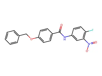 N-(4-fluoro-3-nitrophenyl)-4-phenylmethoxybenzamide structure