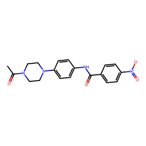 N-[4-(4-acetylpiperazin-1-yl)phenyl]-4-nitrobenzamide structure