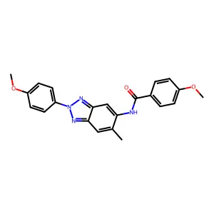 4-methoxy-N-[2-(4-methoxyphenyl)-6-methyl-2H-benzotriazol-5-yl]benzamide structure