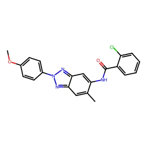 2-chloro-N-[2-(4-methoxyphenyl)-6-methylbenzotriazol-5-yl]benzamide structure
